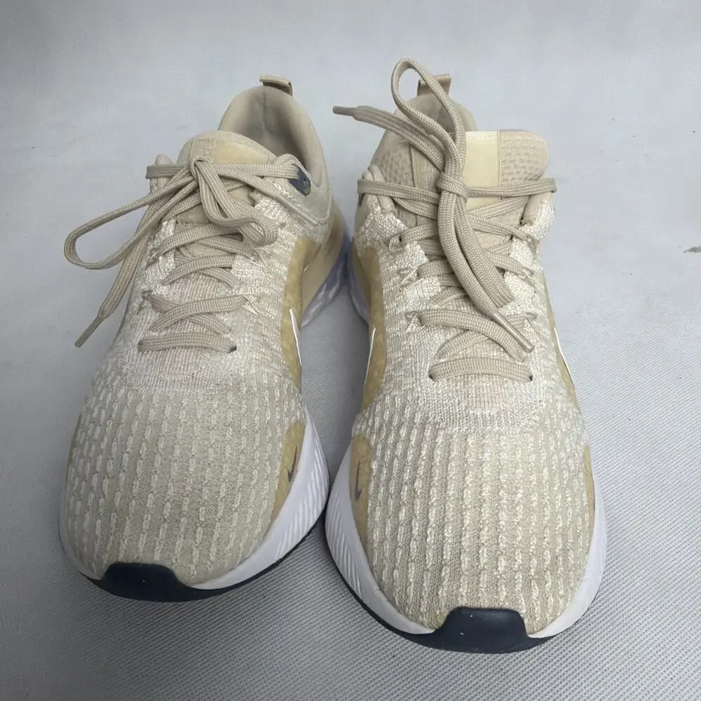Nike React Infinity Run Flyknit 3 Oatmeal Women's 10 Training Shoes DZ3016-101